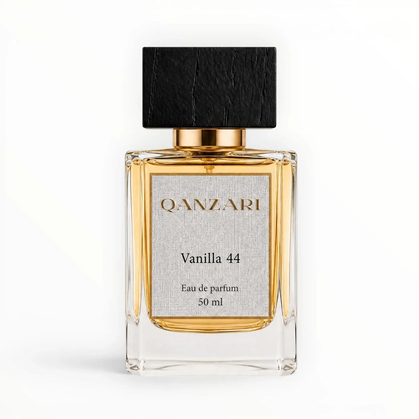 Qanzari Vanilla 44 50ml eau de parfum bottle, a men's gourmand composed in the UAE