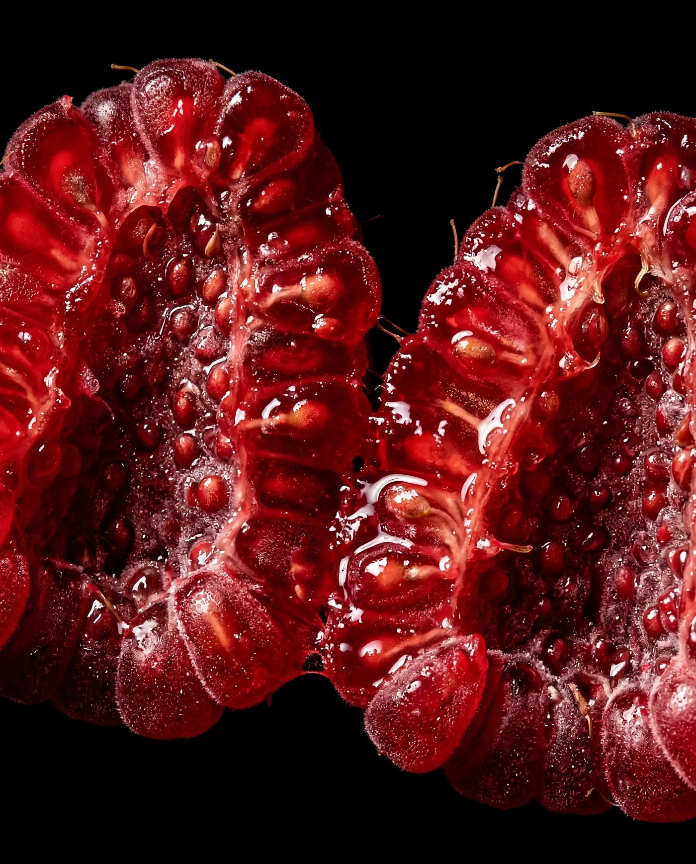 Raspberry beside the Qanzari Q77 bottle, the tart note it opens on